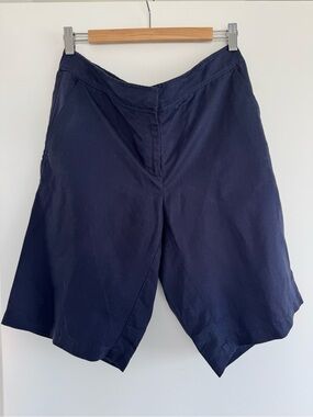 Eileen Fisher navy blue linen blend shorts